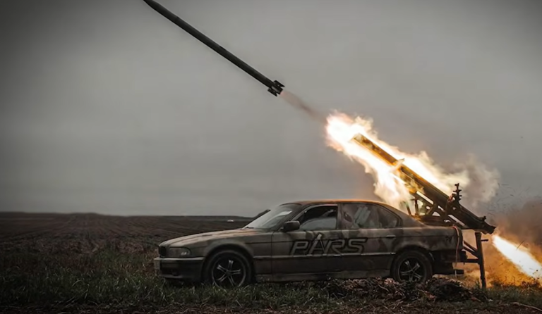 Ukrainian Army Converts Luxury BMW 7 Series Into Mobile Rocket Launcher